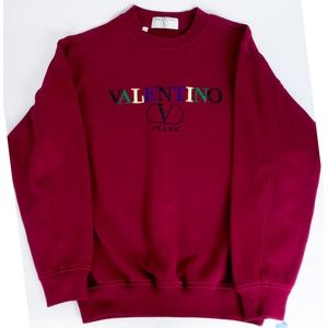 Valentino Jeans Sweat Shirt New Embroidered Logo M